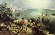 BRUEGEL, Pieter the Elder Landscape with the Fall of Icarus oil painting artist